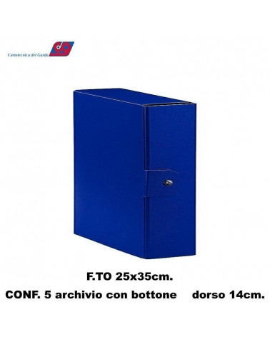 GARDA ARCHIVIO BOTTONE 25X35 BLU-DORSO 14 C.DEL [5PZ]