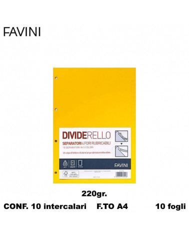 FAVINI INTERCALARE A4 10TASTI  DIVIDERELLO-CARTONCINO [10PZ]