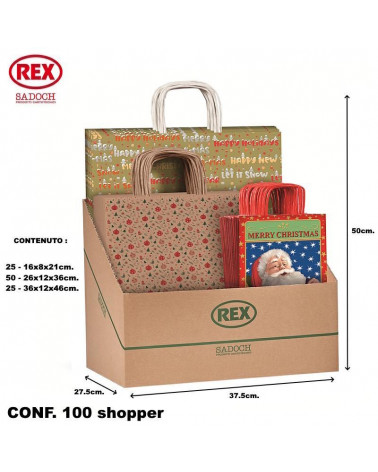 SADOCH ESP 100 BUSTE REGALO CON MANICO ALLEGRA NATALE