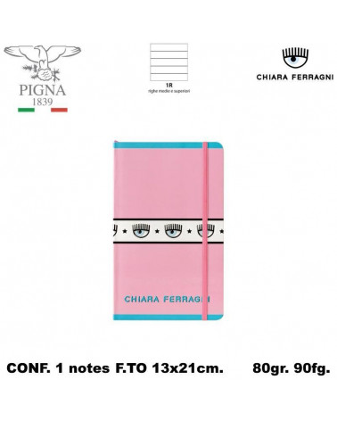 CHIARA FERRAGNI NOTEBOOK 13X21 C/ELASTICO