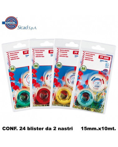 EUROCEL NASTRO ADESIVO 15X10 CHIOCCIOLA 24 BLISTER 2PZ.