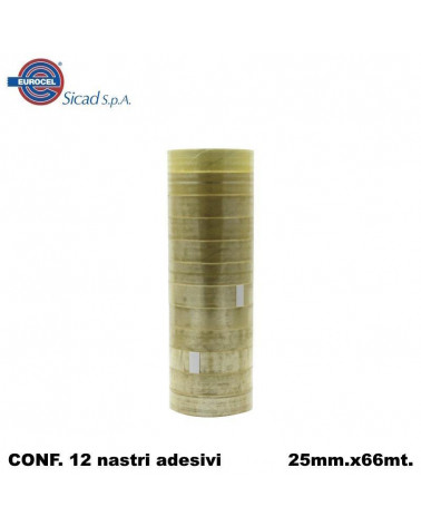 EUROCEL NASTRO ADESIVO 25X66 BLISTER 12PZ.