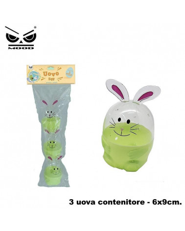 MOOD UOVA CONTENITORE IN PLASTICA CONIGLIETTO SET 3pz. ET096