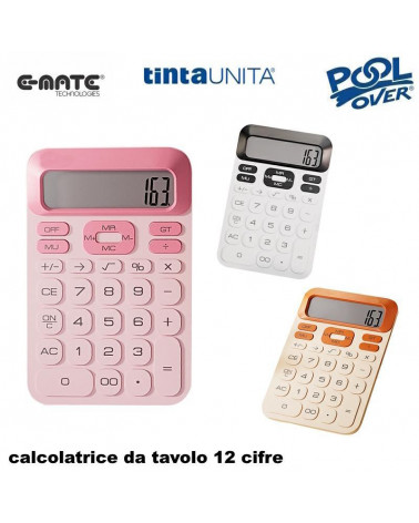 E-MATE TINTA UNITA CALCOLATRICE DA TAVOLO POP SLIM