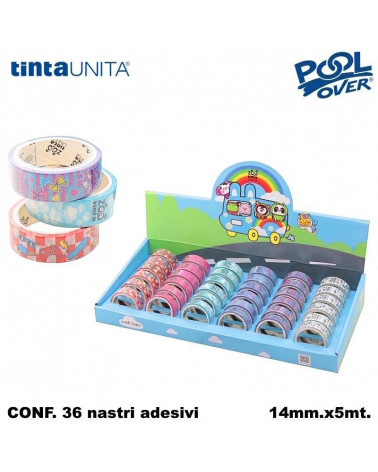 TINTA UNITA ZOO ESP 36 NASTRO WASHI TAPE