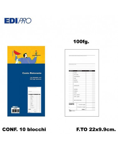 EDIPRO CONTO RISTORANTE 22x9.9 100fg. E5343N [10PZ]