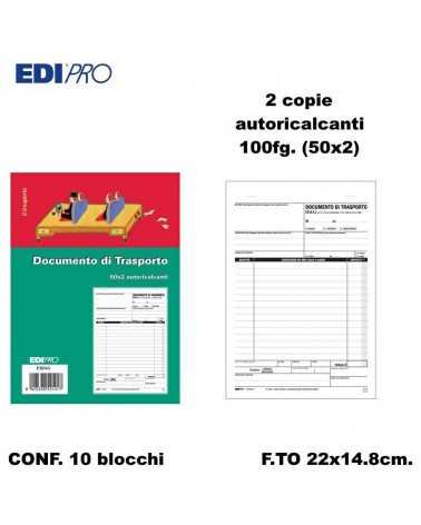 EDIPRO DDT 22x14.8 2C. E5214C-DOCUMENTO TRASPORTO [10PZ]