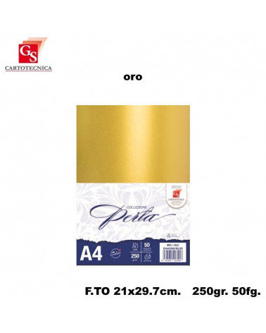 GS CARTONCINI PERLA ORO 50PZ.250GR. A4