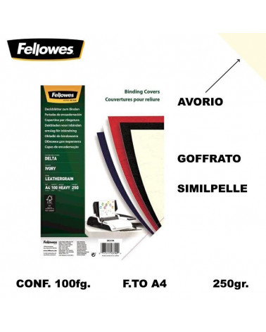 FELLOWES COVER A4 240gr.100fg.AVORIO-CARTONCINO RILEGARE