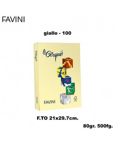 FAVINI CARTA A4 80gr.500fg.LE CIRQUE GIALLO-TENUE-FOTOCOPIE