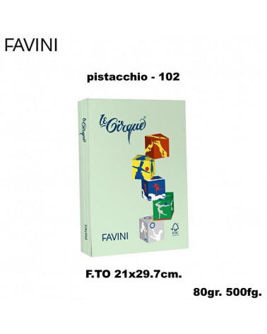 FAVINI CARTA A4 80gr.500fg.LE CIRQUE PISTACCHIO-TENUE-FOTOCOPIE