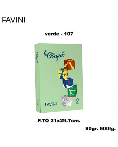 FAVINI CARTA A4 80gr.500fg.LE CIRQUE VERDE-TENUE-FOTOCOPIE