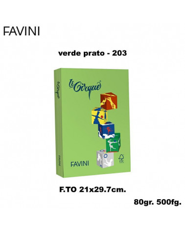 FAVINI CARTA A4 80gr.500fg.LE CIRQUE VERDE PRATO-FORTE-FOTOCOPIE