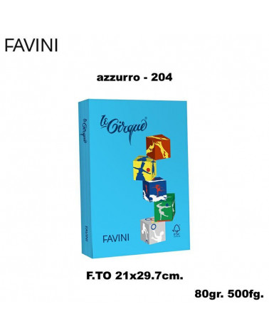 FAVINI CARTA A4 80gr.500fg.LE CIRQUE AZZURRO-FORTE-FOTOCOPIE