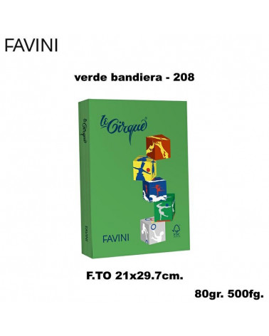 FAVINI CARTA A4 80gr.500fg.LE CIRQUE VERDE-FORTE-FOTOCOPIE
