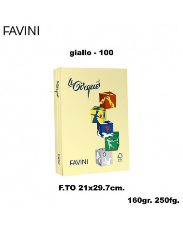 FAVINI CARTA A4 160gr.250fg.LE CIRQUE GIALLO-TENUE-FOTOCOPIE