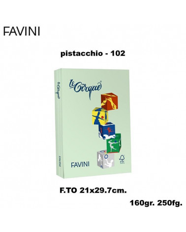 FAVINI CARTA A4 160gr.250fg.LE CIRQUE PISTACCHIO-TENUE-FOTOCOPIE