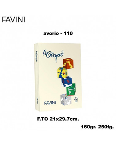 FAVINI CARTA A4 160gr.250fg.LE CIRQUE AVORIO-TENUE-FOTOCOPIE