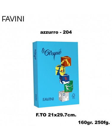 FAVINI CARTA A4 160gr.250fg.LE CIRQUE AZZURRO-FORTE-FOTOCOPIE