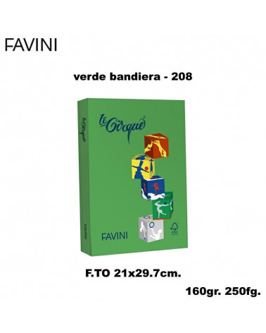 FAVINI CARTA A4 160gr.250fg.LE CIRQUE VERDE-FORTE-FOTOCOPIE