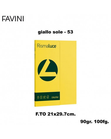 FAVINI RISMALUCE SMALL A4 90gr.100fg.GIALLO SOLE-FOTOCOPIE
