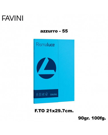 FAVINI RISMALUCE SMALL A4 90gr.100fg.AZZURRO-FOTOCOPIE