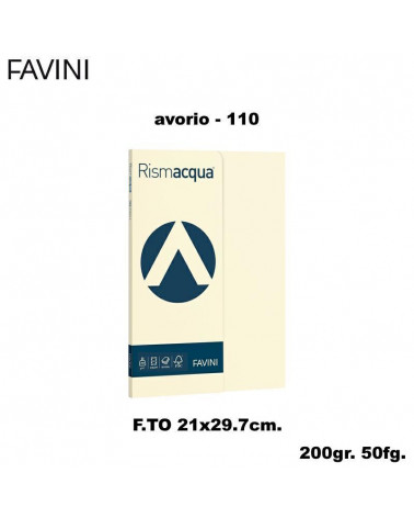 FAVINI RISMACQUA SMALL A4 200gr.50fg.AVORIO-FOTOCOPIE