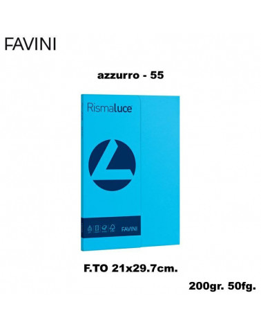 FAVINI RISMALUCE SMALL A4 200gr.50fg.AZZURRO-FOTOCOPIE