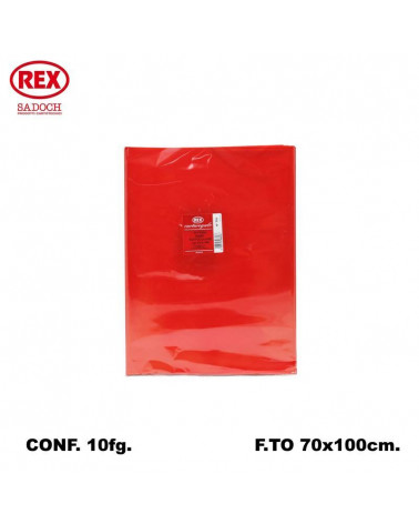 REX CARTA REGALO UNICOLORE 10FG. ROSSO 790