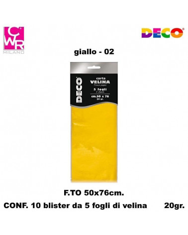 CWR VELINA COLORATA 5FG.50X76 GIALLO [10PZ]