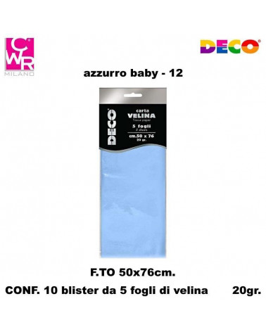 CWR VELINA COLORATA 5FG.50X76 AZZURRO BABY [10PZ]