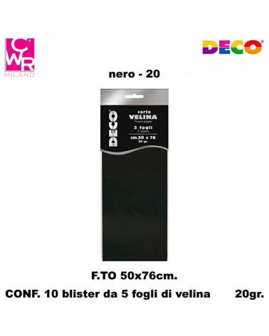 CWR VELINA COLORATA 5FG.50X76 NERO [10PZ]