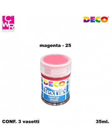 CWR COLORE PER STOFFA FLACONE MAGENTA 25 35ml. [3PZ]