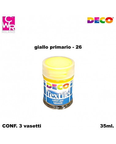 CWR COLORE PER STOFFA FLACONE GIALLO PRIMARIO 26 35ml. [3PZ]