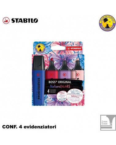 STABILO BOSS NATURE COLORS WILDFLOWER 4col.EVIDENZIATORE