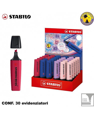 STABILO BOSS NATURE COLORS WILDFLOWER 30pz.ESPOSITORE EVIDENZIATORE