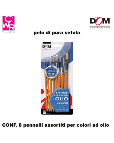CWR SET 8 PENNELLI ASSORTITI PER COLORI AD OLIO