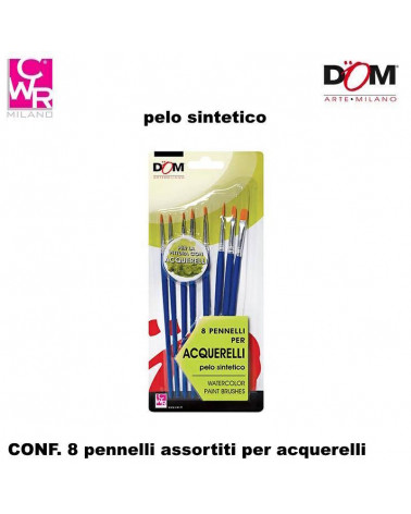 CWR SET 8 PENNELLI ASSORTITI PER ACQUERELLI