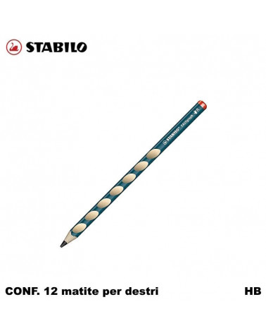 STABILO MATITA EASY GRAPH PER DESTRI PETROL [12PZ]