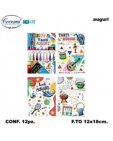 CECAMI BIGLIETTI TANTI AUGURI 00218 [12PZ]