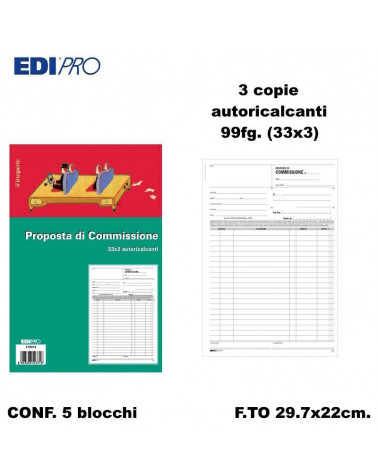 EDIPRO COPIA COMMISSIONI 29.7x22 3C. E5237A [5PZ]