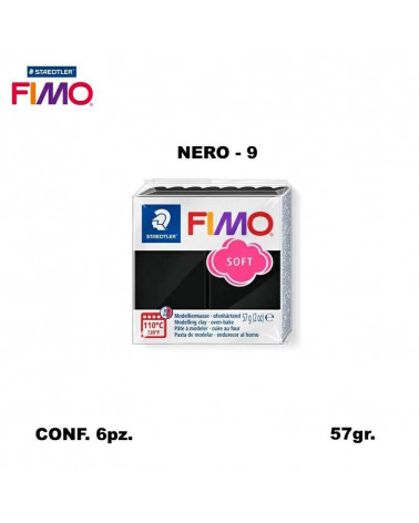 STAEDTLER PASTA FIMO SOFT 8020-9 NERO [6PZ]