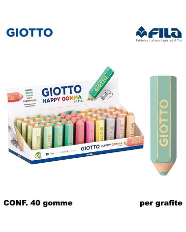GIOTTO GOMMA HAPPY PASTEL  [40PZ]