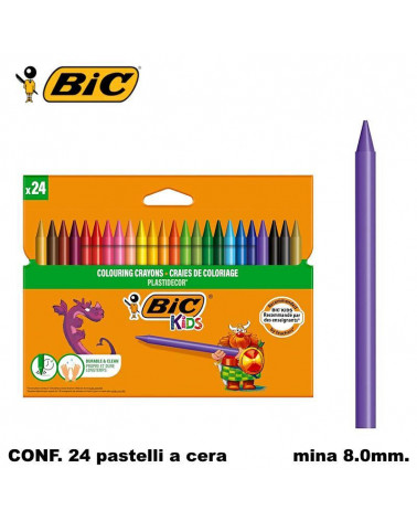 BIC PASTELLO PLASTIDECOR 24PZ. CERA