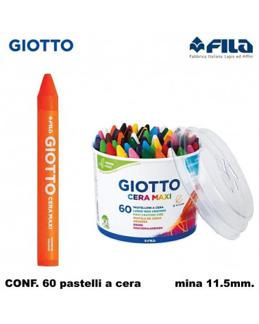 GIOTTO PASTELLO CERA MAXI 60PZ. BARATTOLO