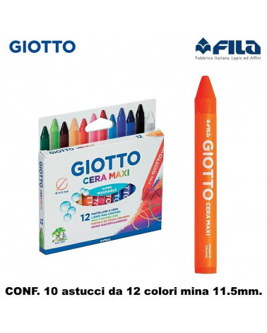 GIOTTO PASTELLO CERA MAXI 12COL. [10PZ]
