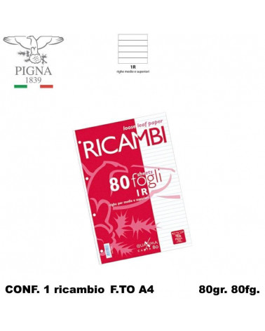 PIGNA RICAMBIO A4 BIANCO 80FG. 1R