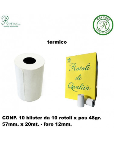 ROTOLO 57MM.20MT. TERMICO POS [100PZ]