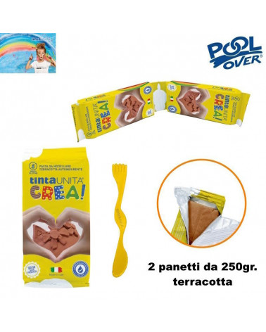 TINTA UNITA PASTA DA MODELLARE CREA 2x250gr. TERRACOTTA+SPATOLA