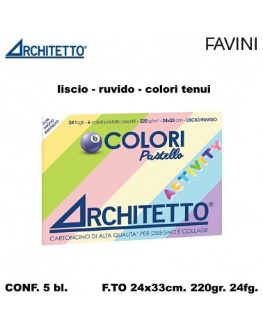 ARCHITETTO BLOCCO COLORE ACTIVITY 6COL.PASTEL 24X33 24FG.60577 [5PZ]